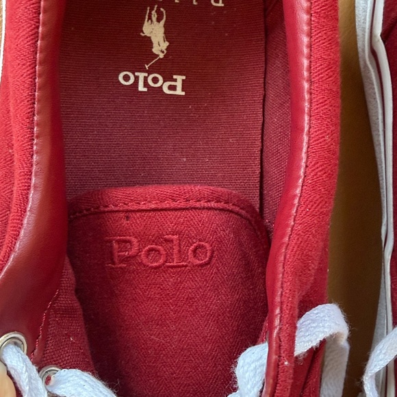 Men’s Polo Ralph Lauren Thorton Sz 11 D Burgundy Herringbone Brown Leather - Picture 8 of 11